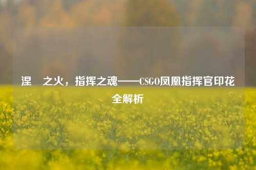 涅槃之火，指挥之魂——CSGO凤凰指挥官印花全解析