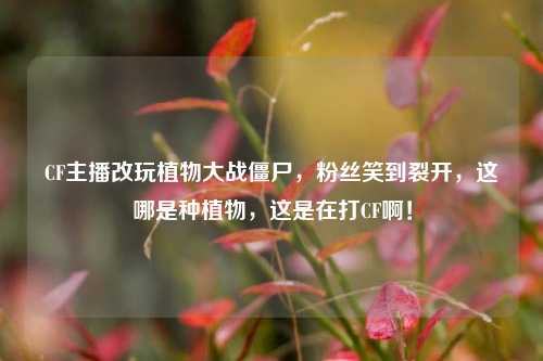 CF主播改玩植物大战僵尸，粉丝笑到裂开，这哪是种植物，这是在打CF啊！