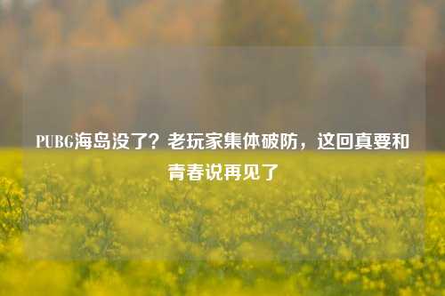 PUBG海岛没了?老玩家集体破防,这回真要和青春说再见了