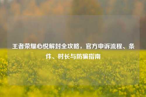 王者荣耀心悦解封全攻略,官方申诉流程、条件、时长与防骗指南