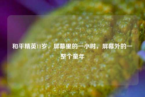 和平精英11岁，屏幕里的一小时，屏幕外的一整个童年
