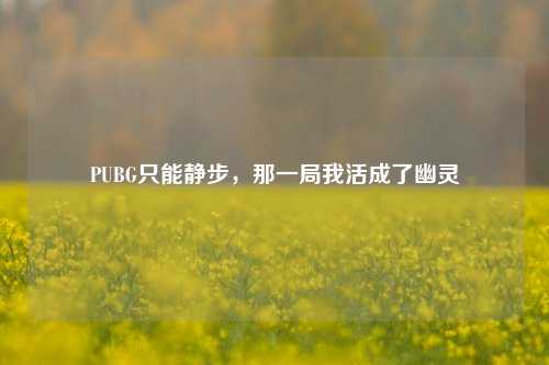 PUBG只能静步,那一局我活成了幽灵