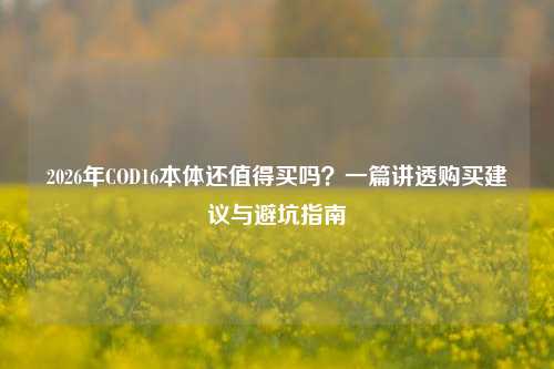 2026年COD16本体还值得买吗？一篇讲透购买建议与避坑指南