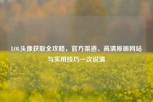 LOL头像获取全攻略,官方渠道、高清原画网站与实用技巧一次说清