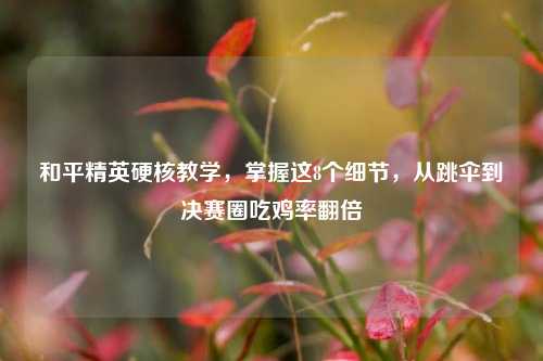 和平精英硬核教学,掌握这8个细节,从跳伞到决赛圈吃鸡率翻倍