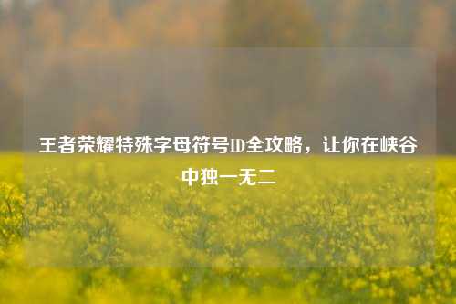 王者荣耀特殊字母符号ID全攻略，让你在峡谷中独一无二