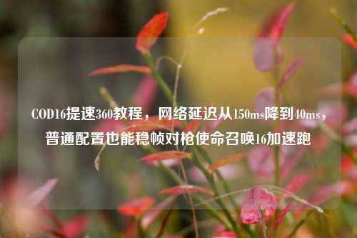 COD16提速360教程,网络延迟从150ms降到40ms,普通配置也能稳帧对枪使命召唤16加速跑