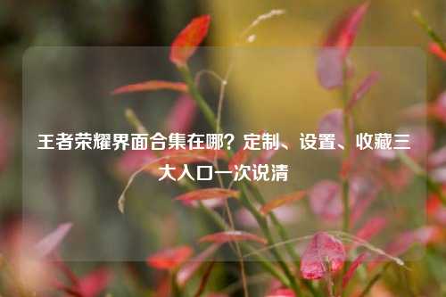 王者荣耀界面合集在哪？定制、设置、收藏三大入口一次说清