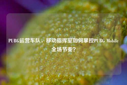 PUBG运营车队,移动指挥室如何掌控PUBG Mobile全场节奏?
