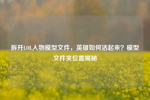 拆开LOL人物模型文件，英雄如何活起来？模型文件夹位置揭秘