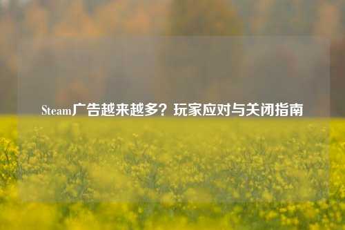 Steam广告越来越多?玩家应对与关闭指南