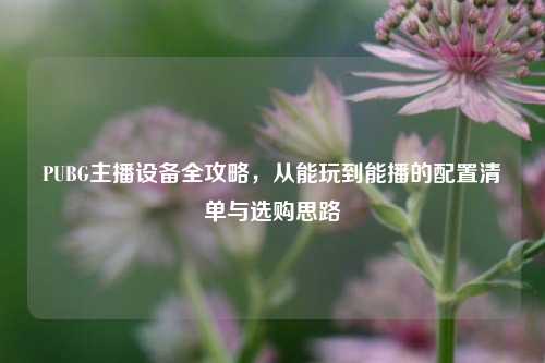 PUBG主播设备全攻略，从能玩到能播的配置清单与选购思路