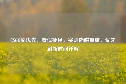 CSGO刷优先,看似捷径,实则陷阱重重,优先刷新时间详解