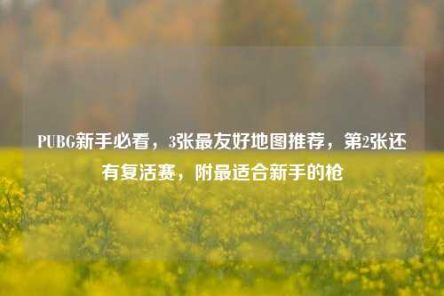 PUBG新手必看,3张最友好地图推荐,第2张还有复活赛,附最适合新手的枪