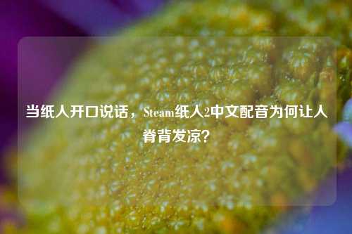 当纸人开口说话，Steam纸人2中文配音为何让人脊背发凉？