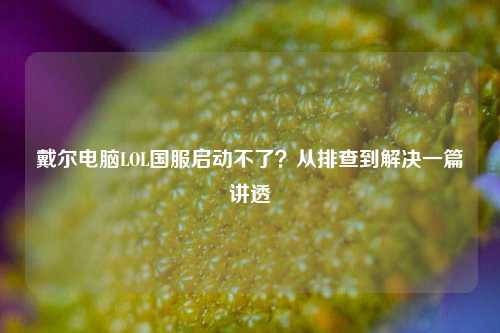 戴尔电脑LOL国服启动不了?从排查到解决一篇讲透