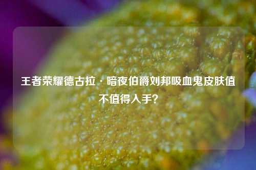 王者荣耀德古拉·暗夜伯爵刘邦吸血鬼皮肤值不值得入手？