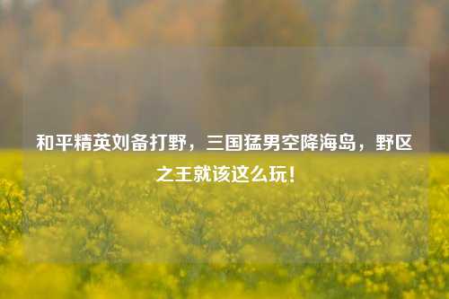 和平精英刘备打野，三国猛男空降海岛，野区之王就该这么玩！