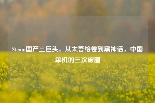 Steam国产三巨头，从太吾绘卷到黑神话，中国单机的三次破圈