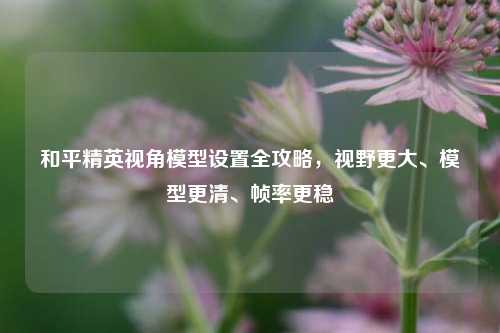 和平精英视角模型设置全攻略，视野更大、模型更清、帧率更稳