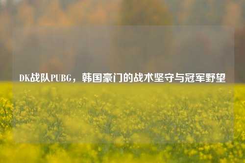 DK战队PUBG，韩国豪门的战术坚守与冠军野望
