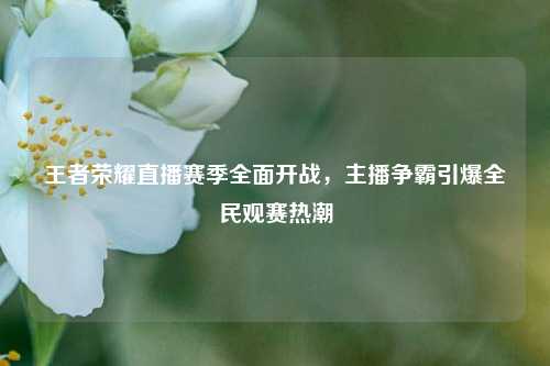 王者荣耀直播赛季全面开战,主播争霸引爆全民观赛热潮