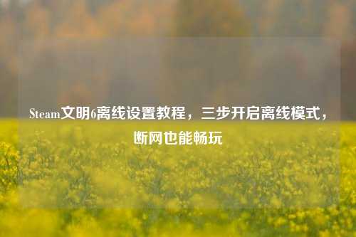 Steam文明6离线设置教程，三步开启离线模式，断网也能畅玩
