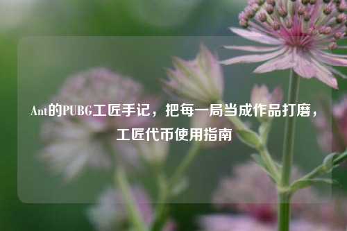 Ant的PUBG工匠手记，把每一局当成作品打磨，工匠代币使用指南