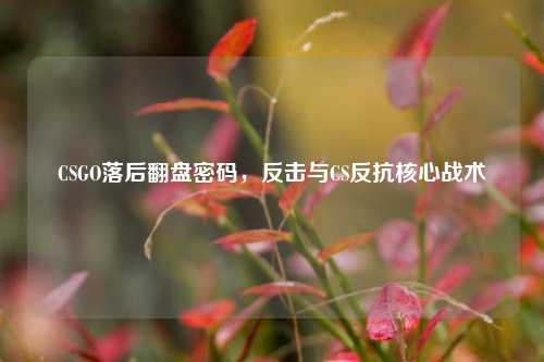 CSGO落后翻盘密码，反击与CS反抗核心战术