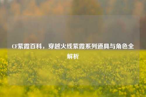 CF紫霞百科,穿越火线紫霞系列道具与角色全解析