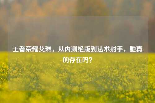 王者荣耀艾琳,从内测绝版到法术射手,她真的存在吗?