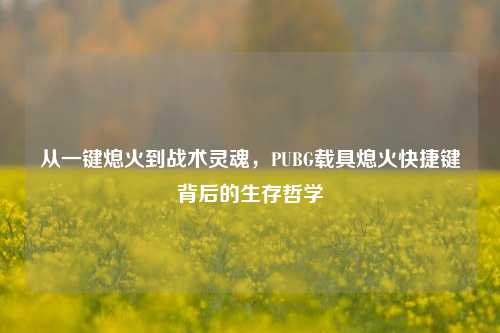 从一键熄火到战术灵魂,PUBG载具熄火快捷键背后的生存哲学