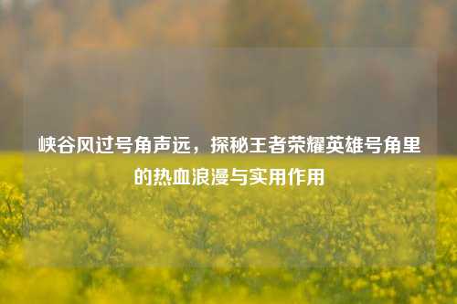 峡谷风过号角声远,探秘王者荣耀英雄号角里的热血浪漫与实用作用