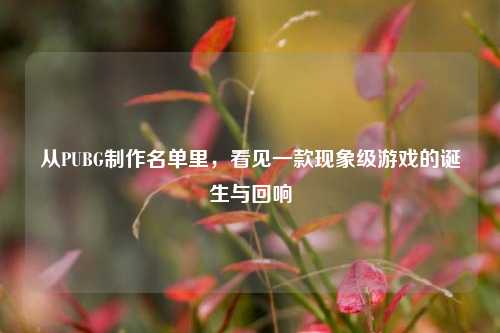 从PUBG制作名单里，看见一款现象级游戏的诞生与回响