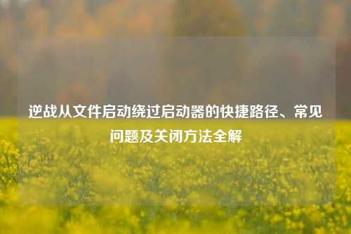 逆战从文件启动绕过启动器的快捷路径、常见问题及关闭方法全解