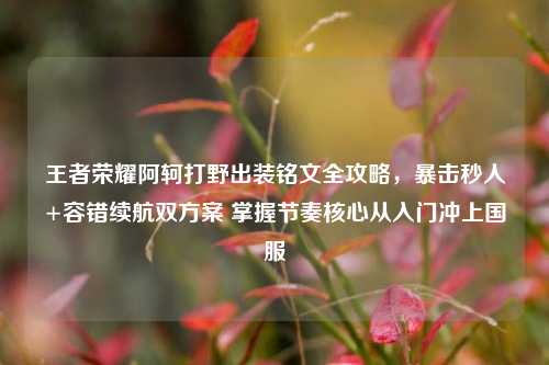 王者荣耀阿轲打野出装铭文全攻略,暴击秒人+容错续航双方案 掌握节奏核心从入门冲上国服