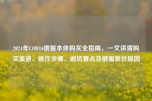2024年COD16俄服本体购买全指南,一文讲清购买渠道、操作步骤、避坑要点及俄服低价原因