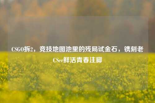CSGO拆2,竞技地图池里的残局试金石,镌刻老CSer鲜活青春注脚