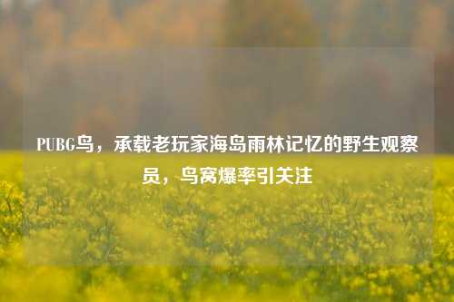 PUBG鸟,承载老玩家海岛雨林记忆的野生观察员,鸟窝爆率引关注