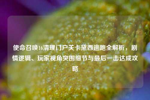 使命召唤16清理门户关卡黛西逃跑全解析,剧情逻辑、玩家视角突围细节与最后一击达成攻略