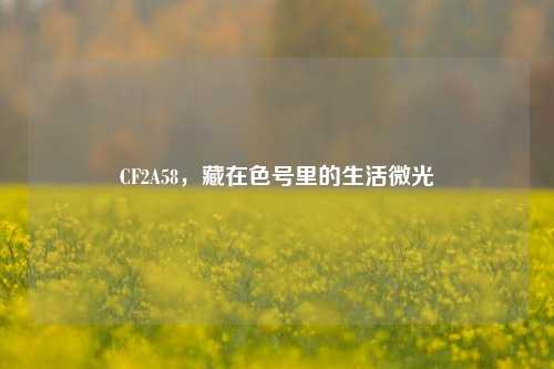 CF2A58,藏在色号里的生活微光