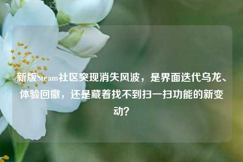 新版Steam社区突现消失风波,是界面迭代乌龙、体验回撤,还是藏着找不到扫一扫功能的新变动?