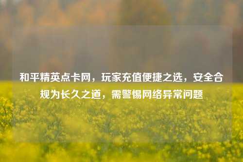 和平精英点卡网,玩家充值便捷之选,安全合规为长久之道,需警惕网络异常问题