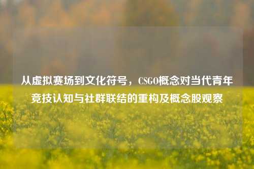 从虚拟赛场到文化符号,CSGO概念对当代青年竞技认知与社群联结的重构及概念股观察