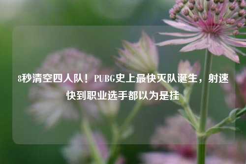 8秒清空四人队!PUBG史上最快灭队诞生,射速快到职业选手都以为是挂